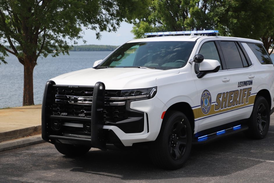 A Lexington County Sheriff&rsquo;s Department patrol vehicle by the lake